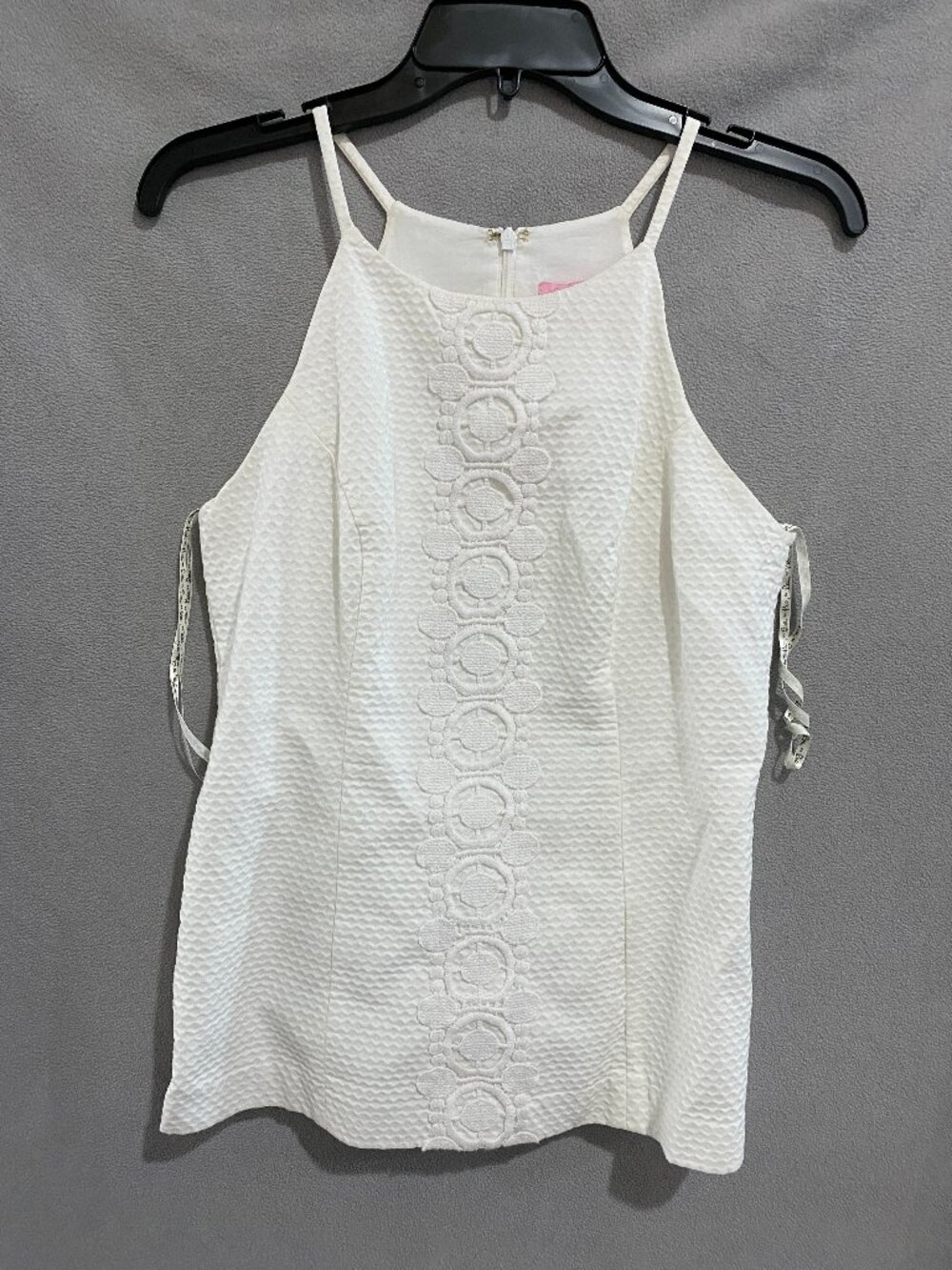 Lilly Pulitzer Annabelle White Embroidered Halter Top Size 4 Resort